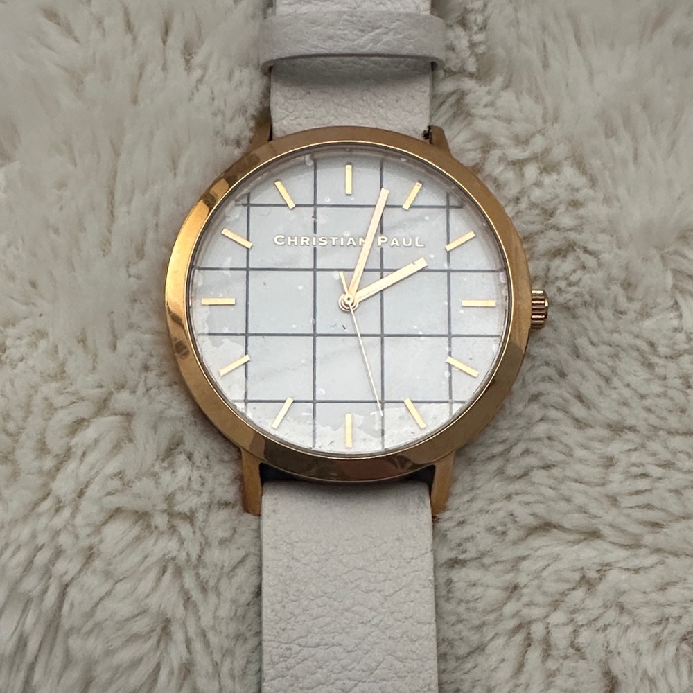 Gold and White Women's Watch
